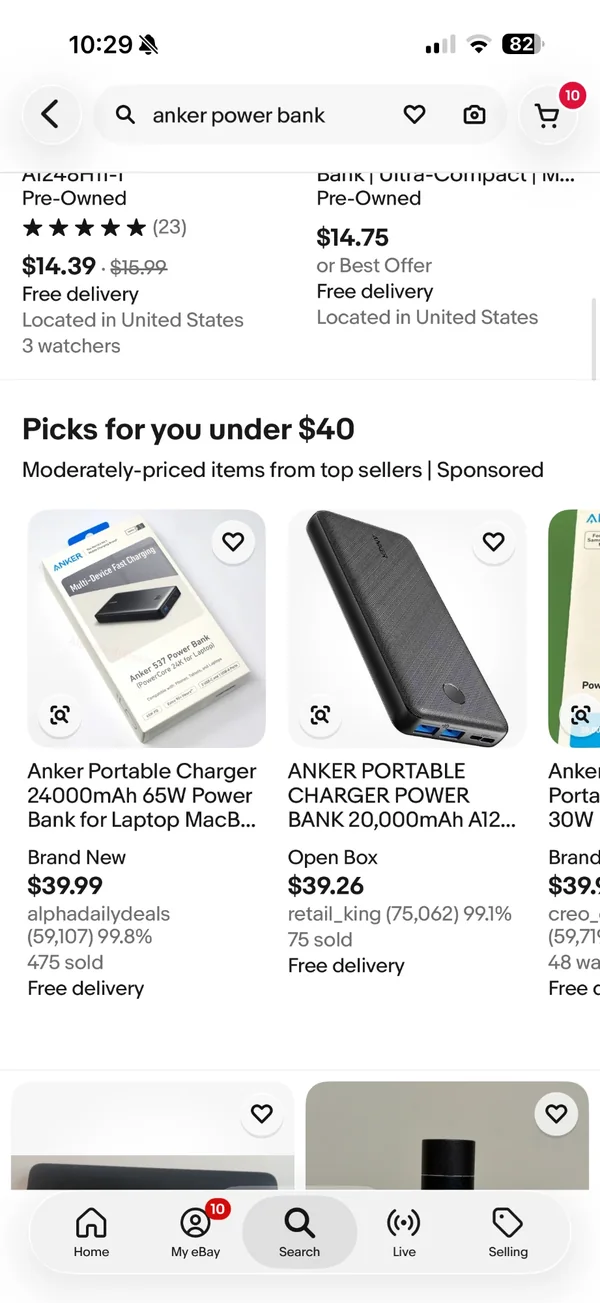 Picks for you under $40 module in a power bank search