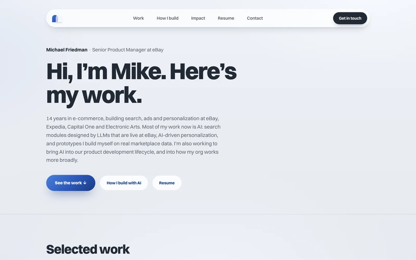 The home page of this website